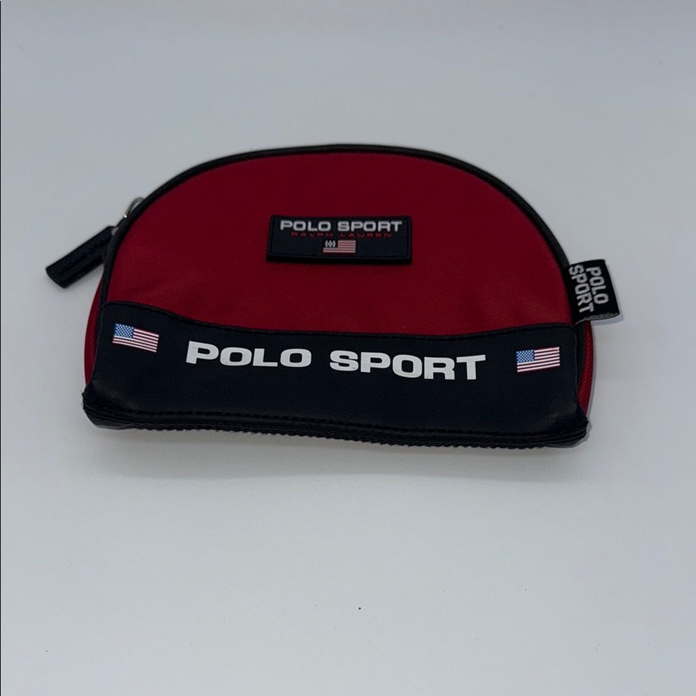 Vintage 1990s Polo by Ralph Lauren Red and Black Toiletry Bag
